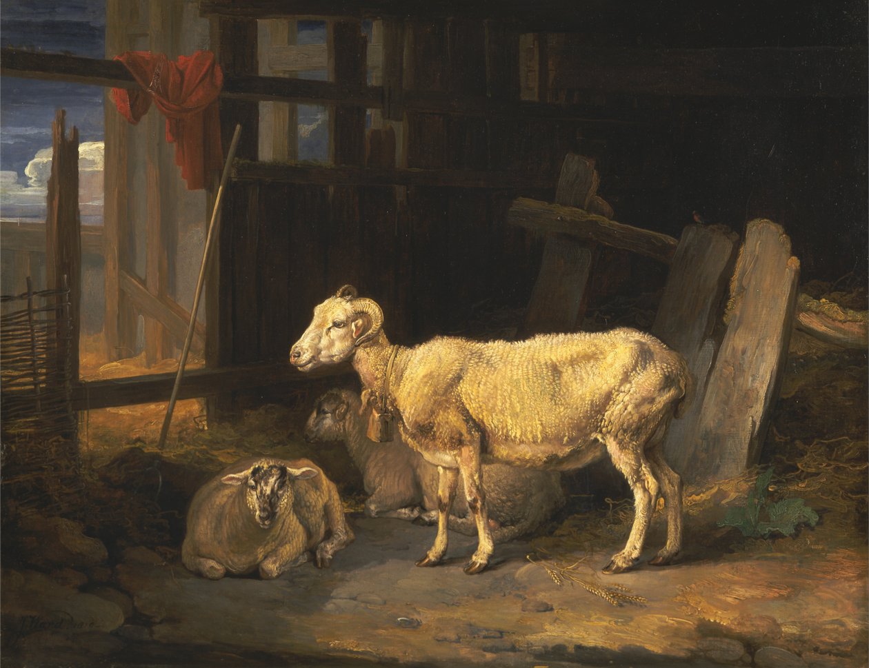 Heath Ewe och Lambs av James Ward