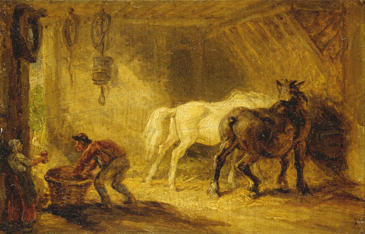 Interiör i ett stall av James Ward