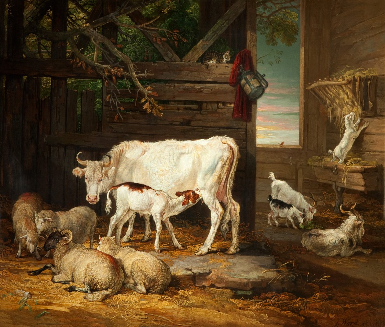 Interiör i ett stall, 1810 av James Ward