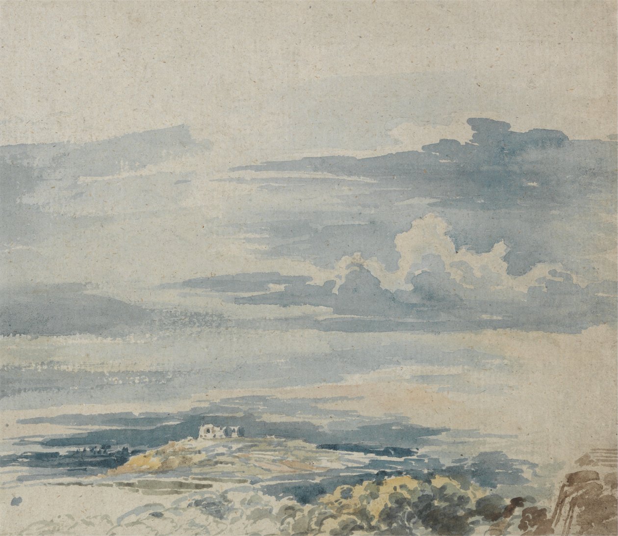 Landskap med ett slott på en kulle av James Ward
