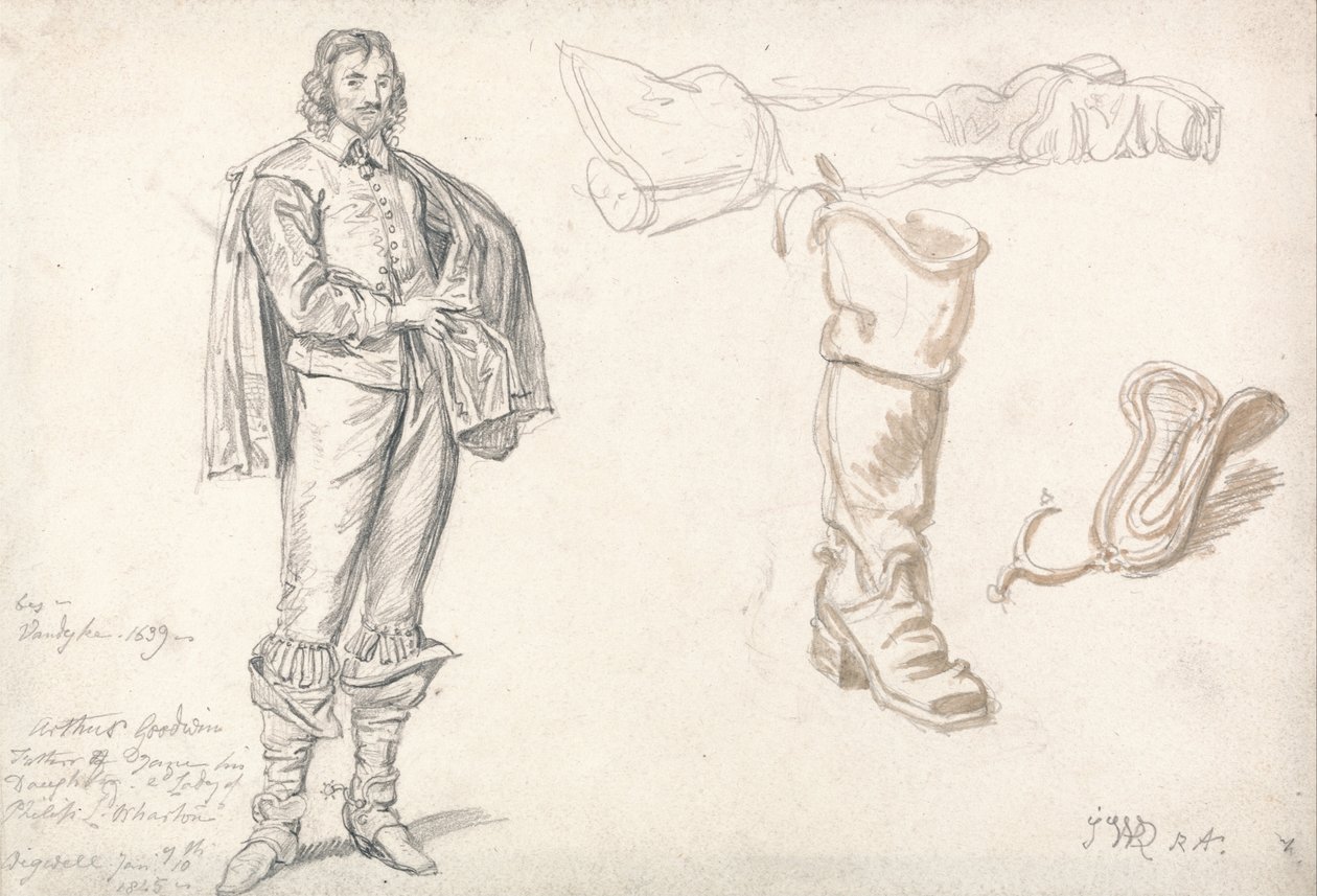 Studies after Anthony van Dycks Portrait of Arthur Goodwin av James Ward
