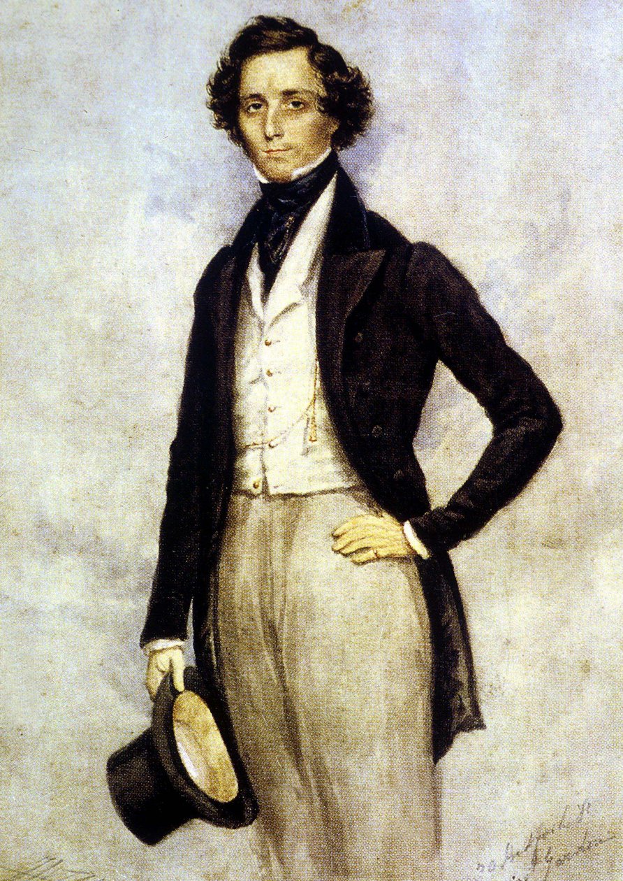 Felix Mendelssohn Bartholdy färg litho av James Warren Childe
