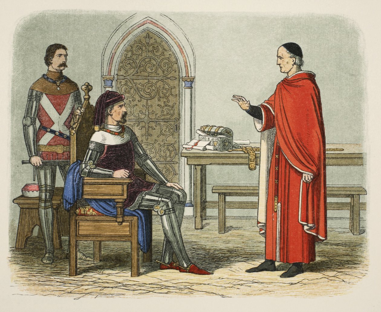 Gascoigne vägrar att döma en prelat eller kamrat, från A Chronicle of England BC 55 till AD 1485, pub. London, 1863 av James William Edmund Doyle