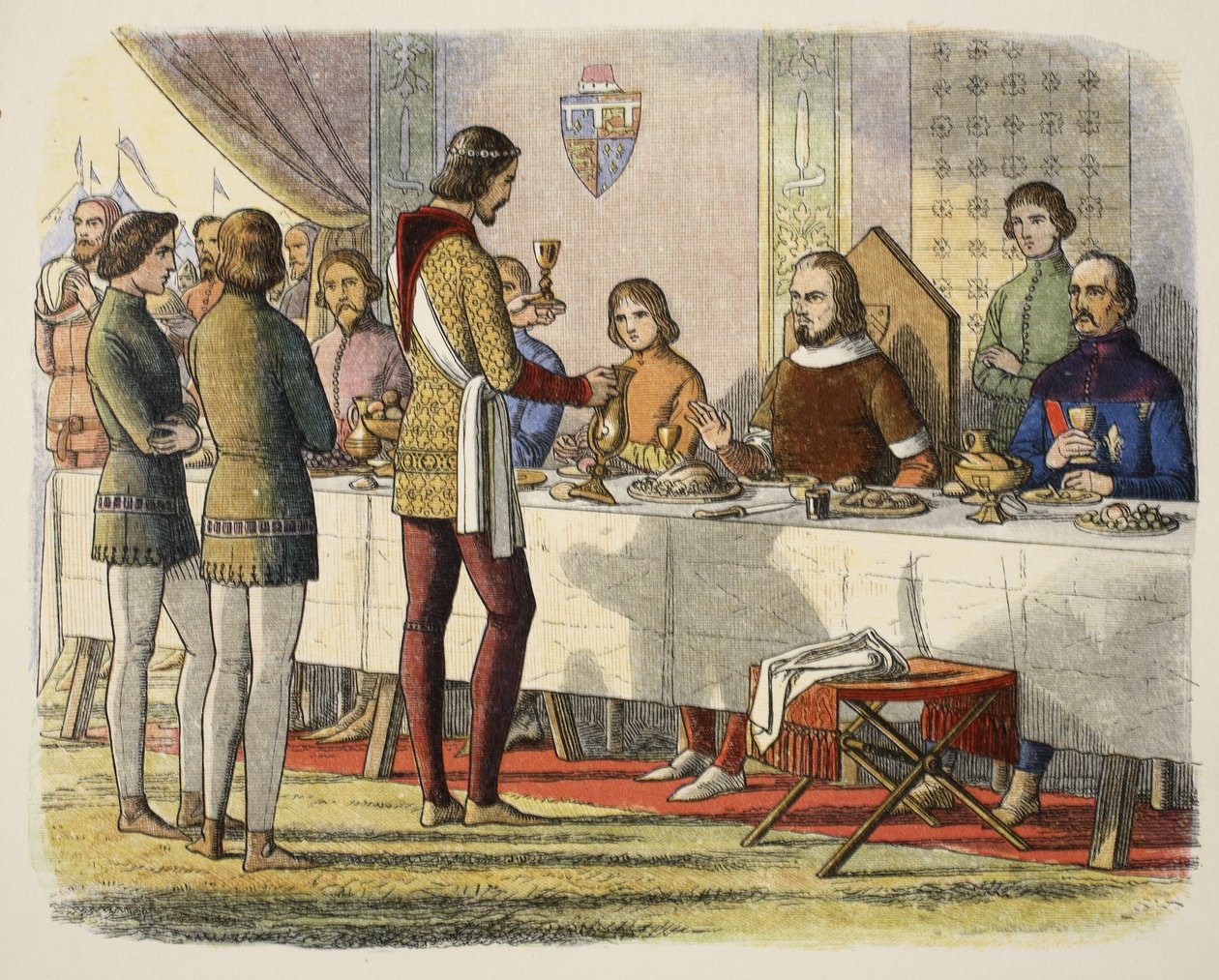 Prins Edward serverar John of Artois vid bordet efter att ha besegrat honom i Poitiers, från A Chronicle of England BC 55 to AD 1485, pub. London, 1863 av James William Edmund Doyle