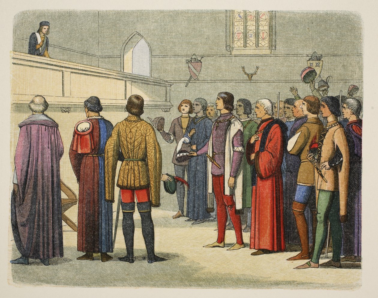 Richard bjöd in att anta kronan, 25 juni 1483, från A Chronicle of England BC 55 till AD 1485 pub. London, 1863 av James William Edmund Doyle