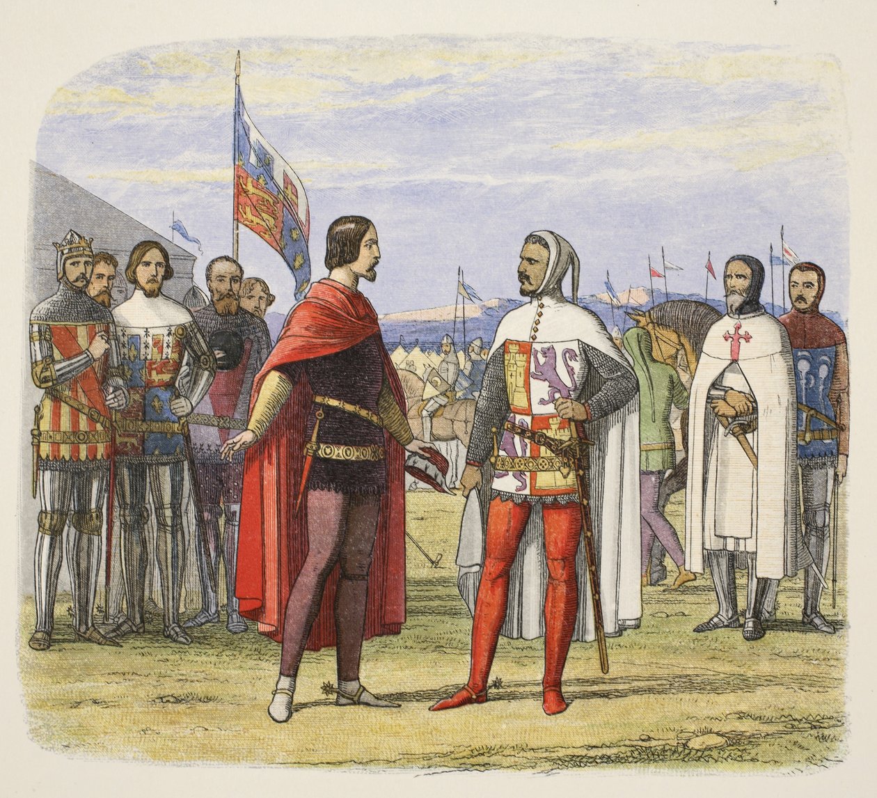 Prinsen framtvingar en amnesti från Pedro den grymme, från A Chronicle of England f.Kr. 55 till AD 1485, pub. London, 1863 av James William Edmund Doyle