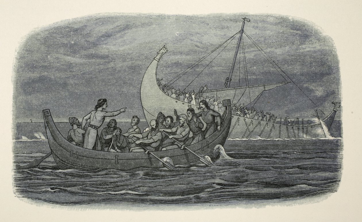 Vraket av det vita skeppet, från A Chronicle of England BC 55 till AD 1485, pub. London, 1863 av James William Edmund Doyle