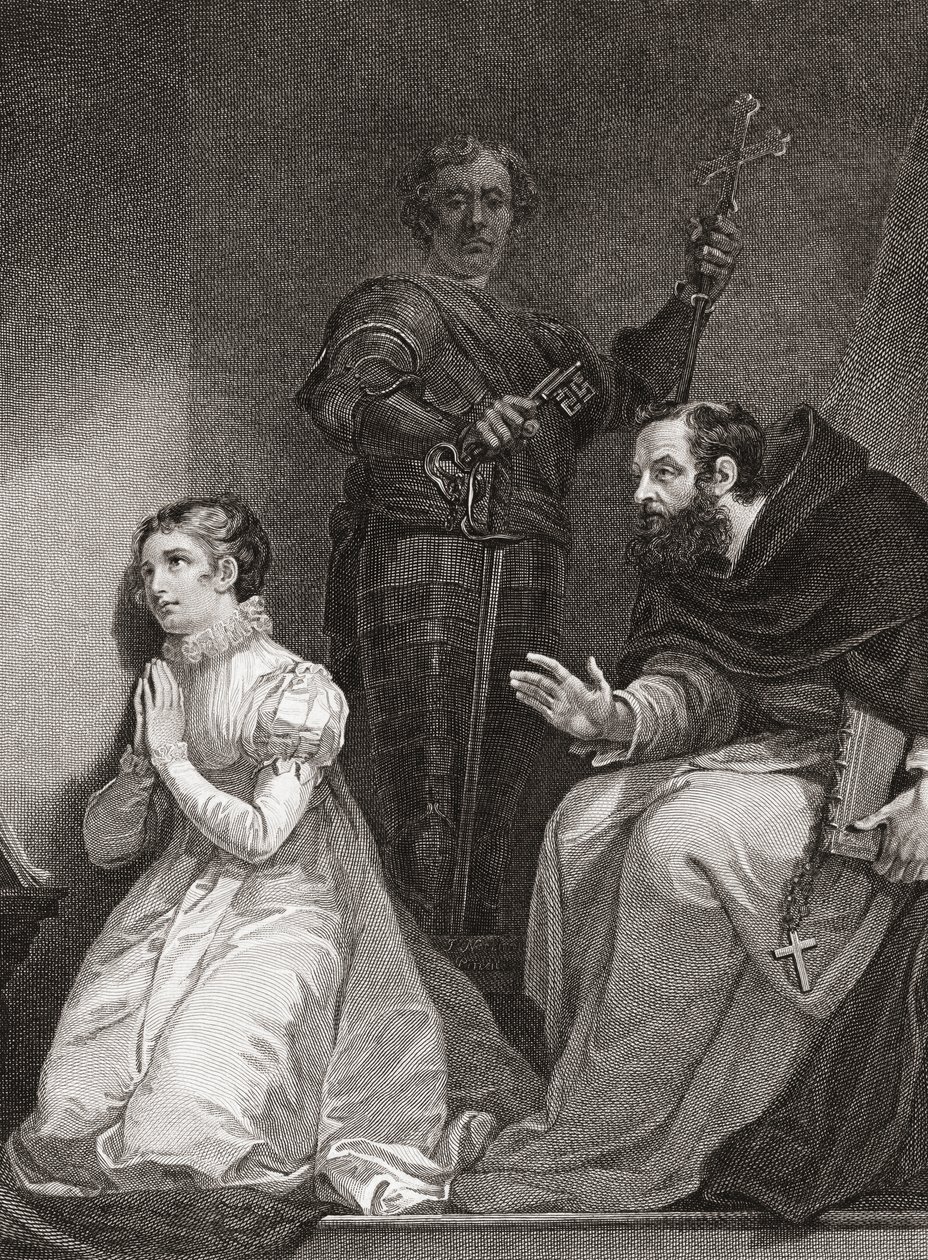 John Feckenham besöker Lady Jane Gray i Tower of London (tryck) av James (after) Northcote