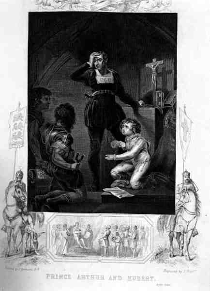 Prins Arthur och Hubert, i King John av William Shakespeare (1564-1616) graverad av J. Rogers (gravyr) av James (after) Northcote