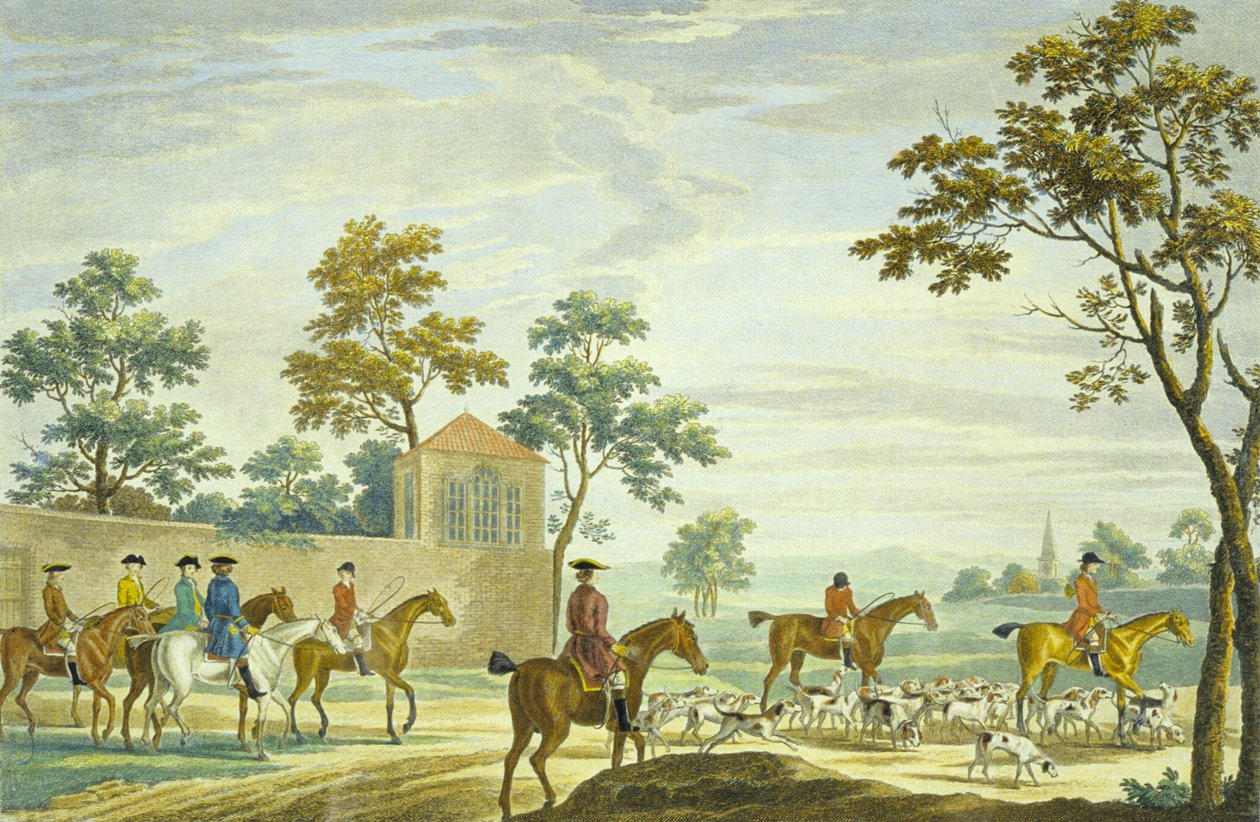 Going Out in the Morning, graverad av P.C. Canot (färgad gravyr) av James (after) Seymour