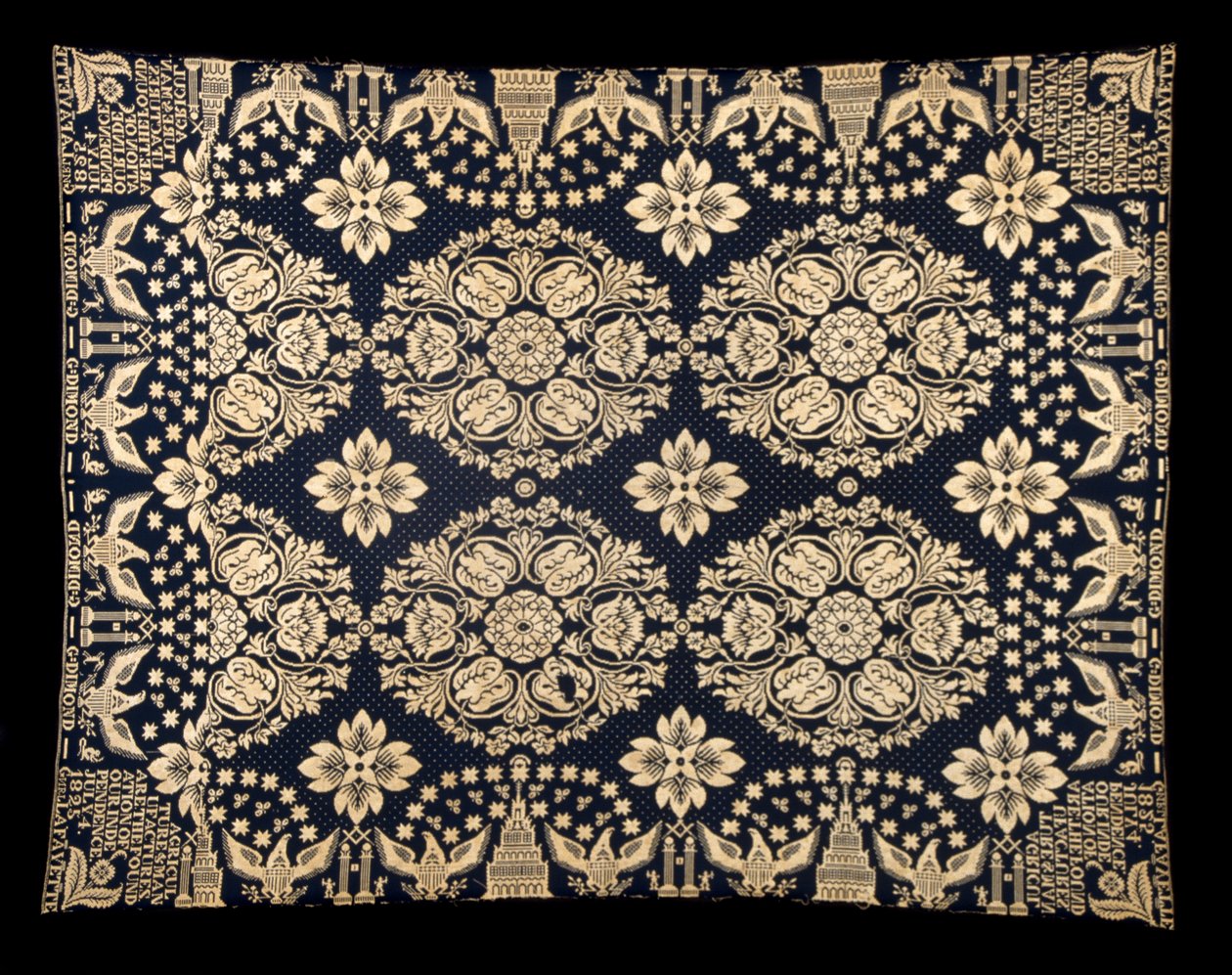 Jordbruk och tillverkare Dubbeltyg täcke, ca. 1821-1828 (ull och bomull) av James (attr.to) Alexander