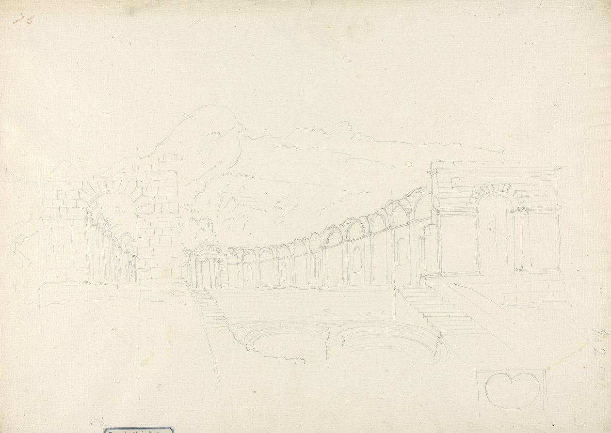 Tempel ovanför våren i Zaghouan (grafit på papper) av James 1730 94 Bruce