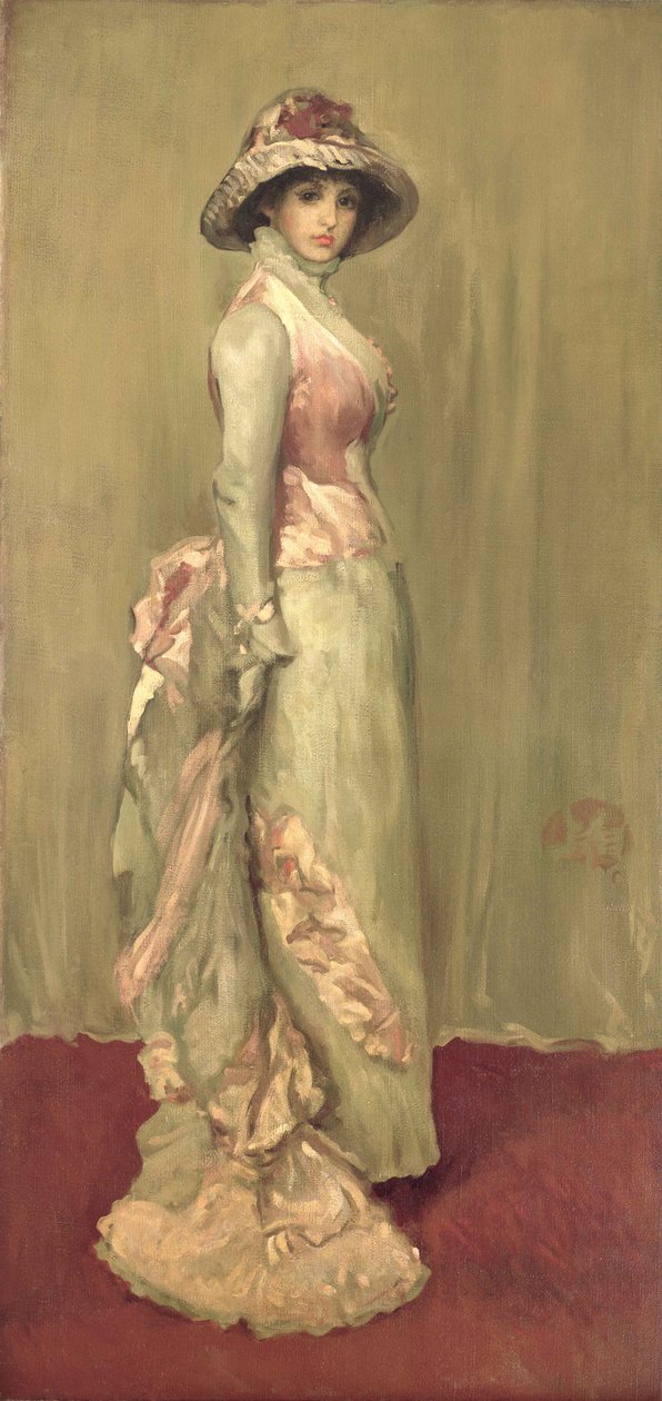 Harmoni i rosa och grått: Lady Meux av James Abbott McNeill (attr.to) Whistler