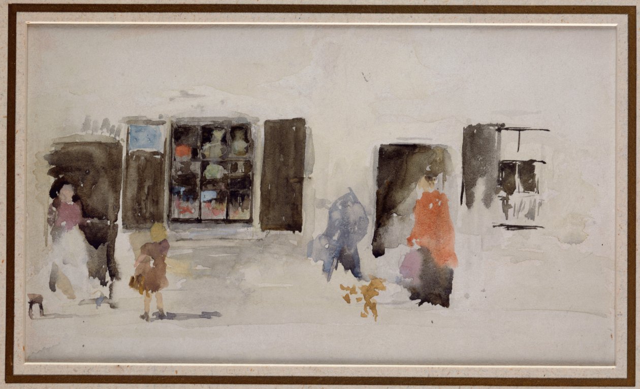 En Brittany-butik med fönsterluckor av James Abbott McNeill Whistler