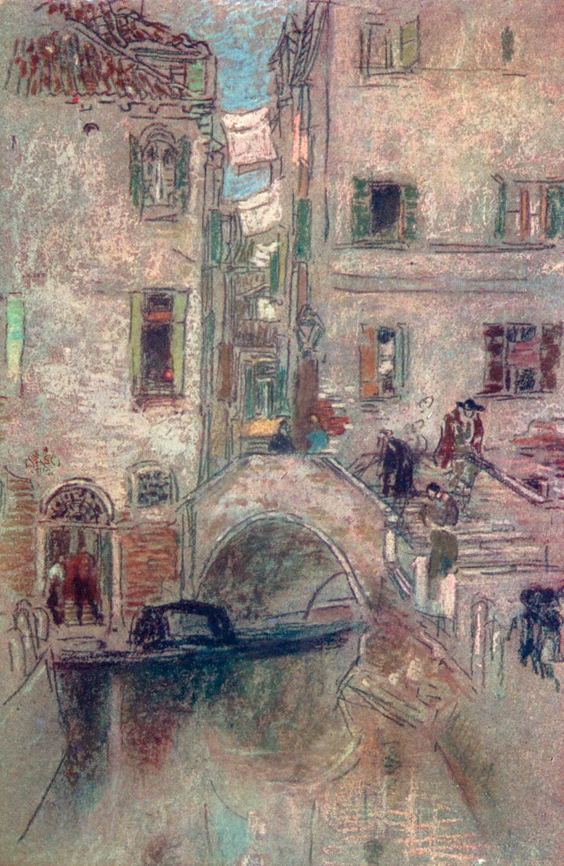 A Bye Canal, Venedig, 1800-talet, 1904. av James Abbott McNeill Whistler