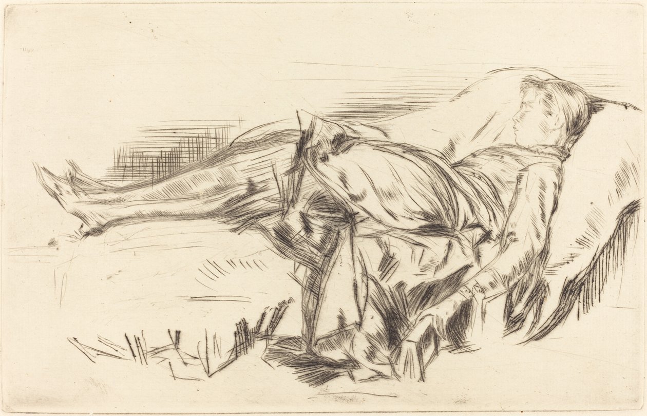 Ett barn på en soffa, nr 2, c. 18731875. av James Abbott McNeill Whistler