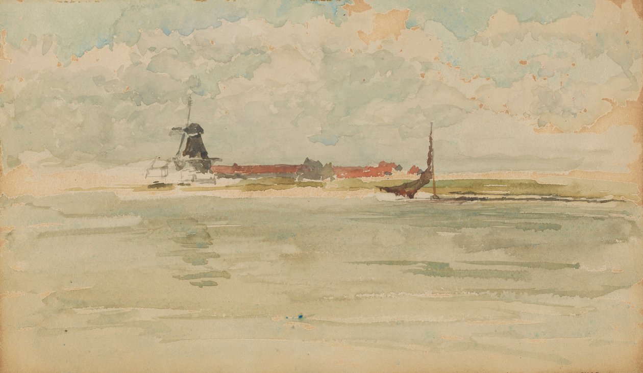 En liten röd anteckning - Dordrecht, 1884. av James Abbott McNeill Whistler