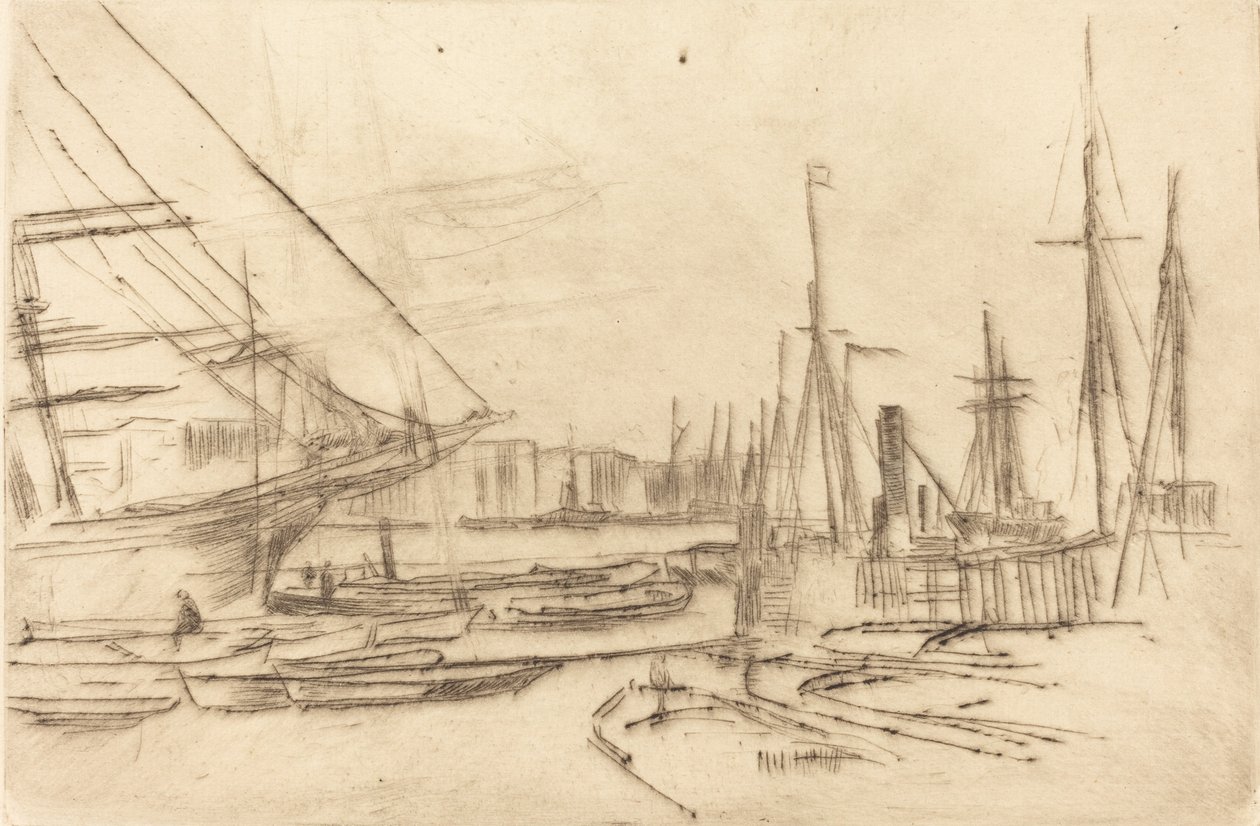 En skiss från Billingsgate, 1878. av James Abbott McNeill Whistler