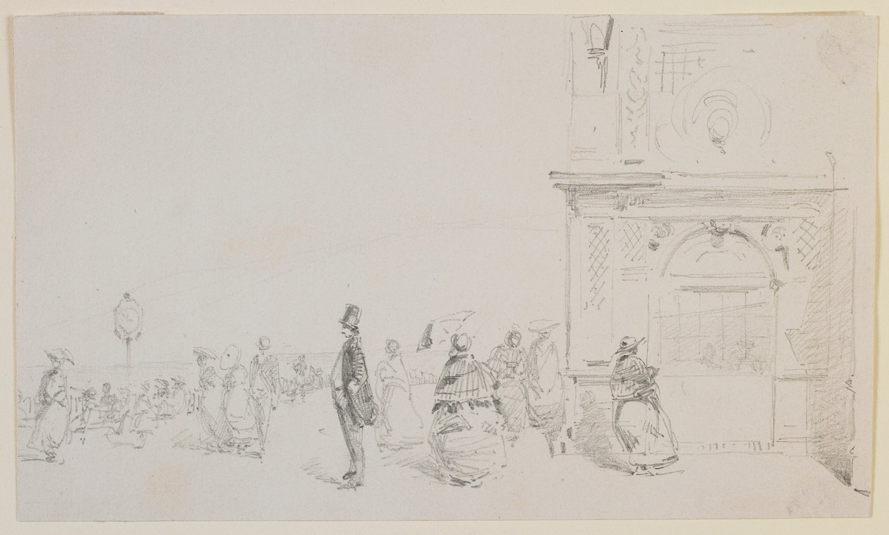 En grupp figurer på en esplanad, 1857. av James Abbott McNeill Whistler