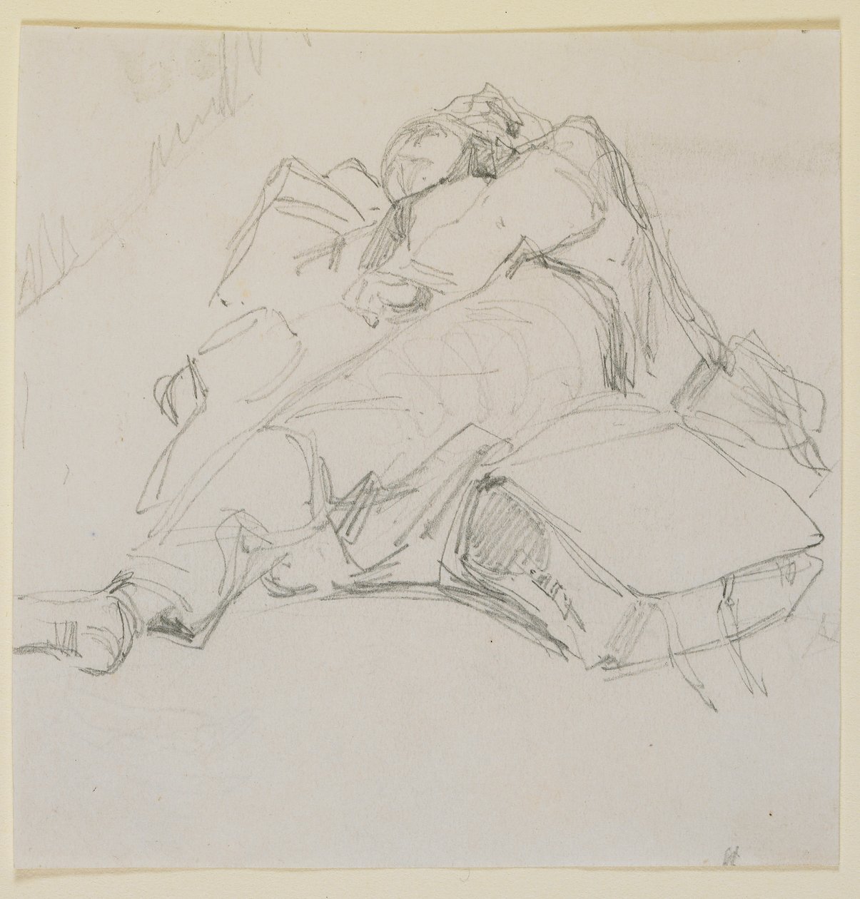 En man som sov på en hög med bagage, 1858. av James Abbott McNeill Whistler