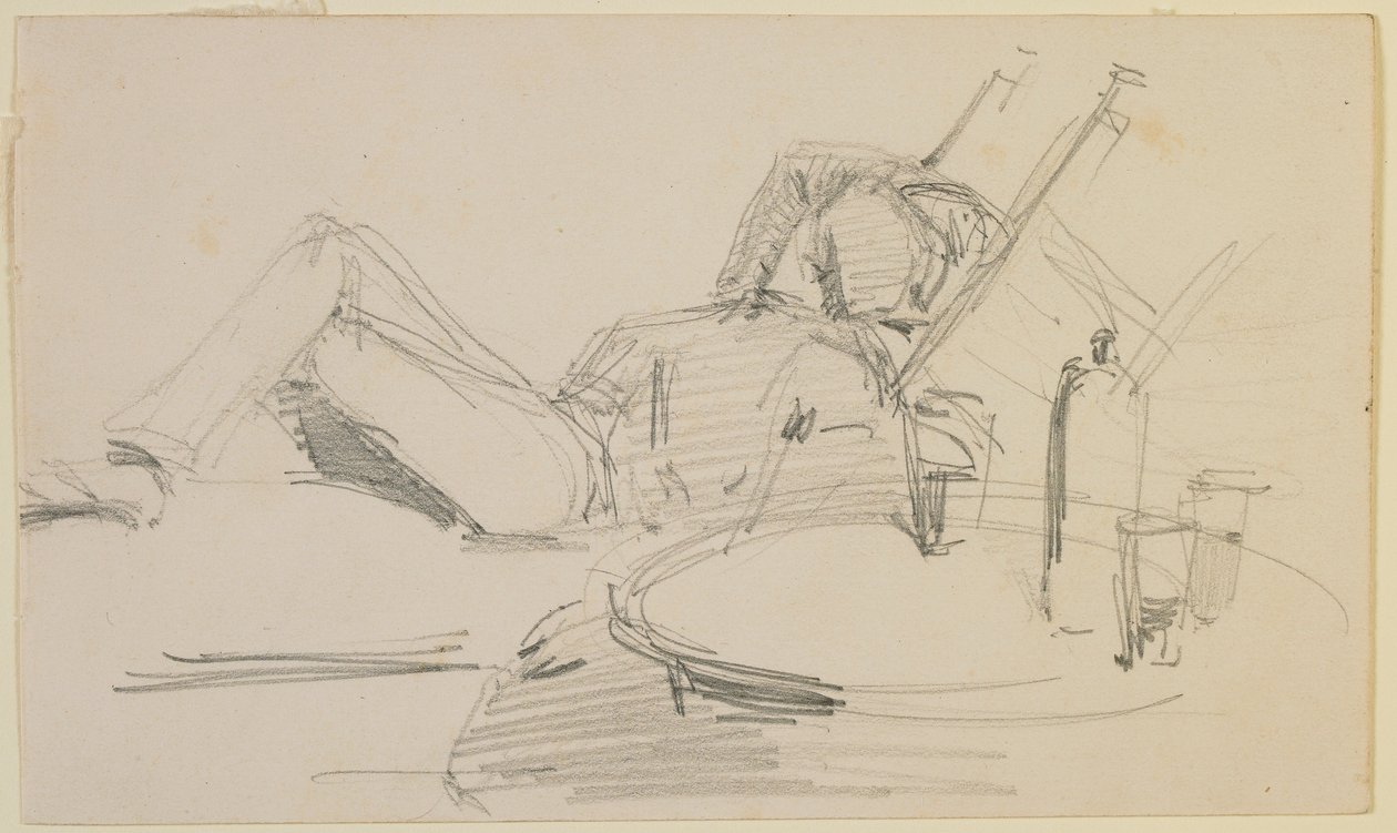 En man liggande på en säng, 1858. av James Abbott McNeill Whistler