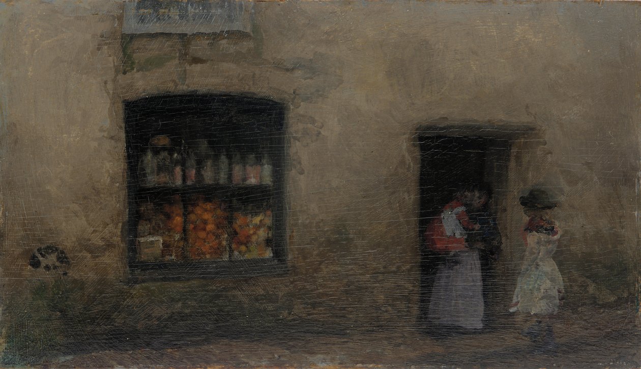 En orange anteckning: Sweet Shop, 1883 eller 1884. av James Abbott McNeill Whistler