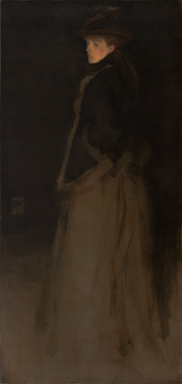 Arrangemang i svart och brunt, pälsjackan av James Abbott McNeill Whistler