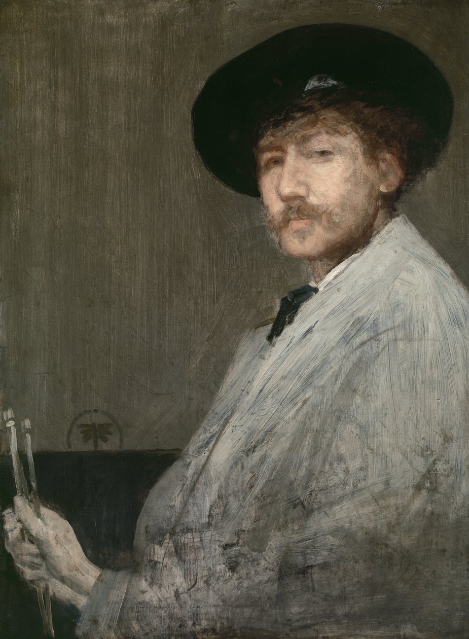 Arrangemang i grått: Porträtt av målaren, c.1872 av James Abbott McNeill Whistler