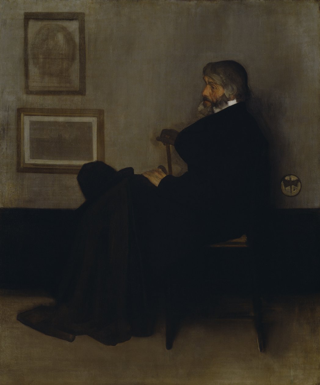 Arrangemang i grått och svart, nr 2: Porträtt av Thomas Carlyle (1795-1881) 1872-73 (olja på duk) av James Abbott McNeill Whistler