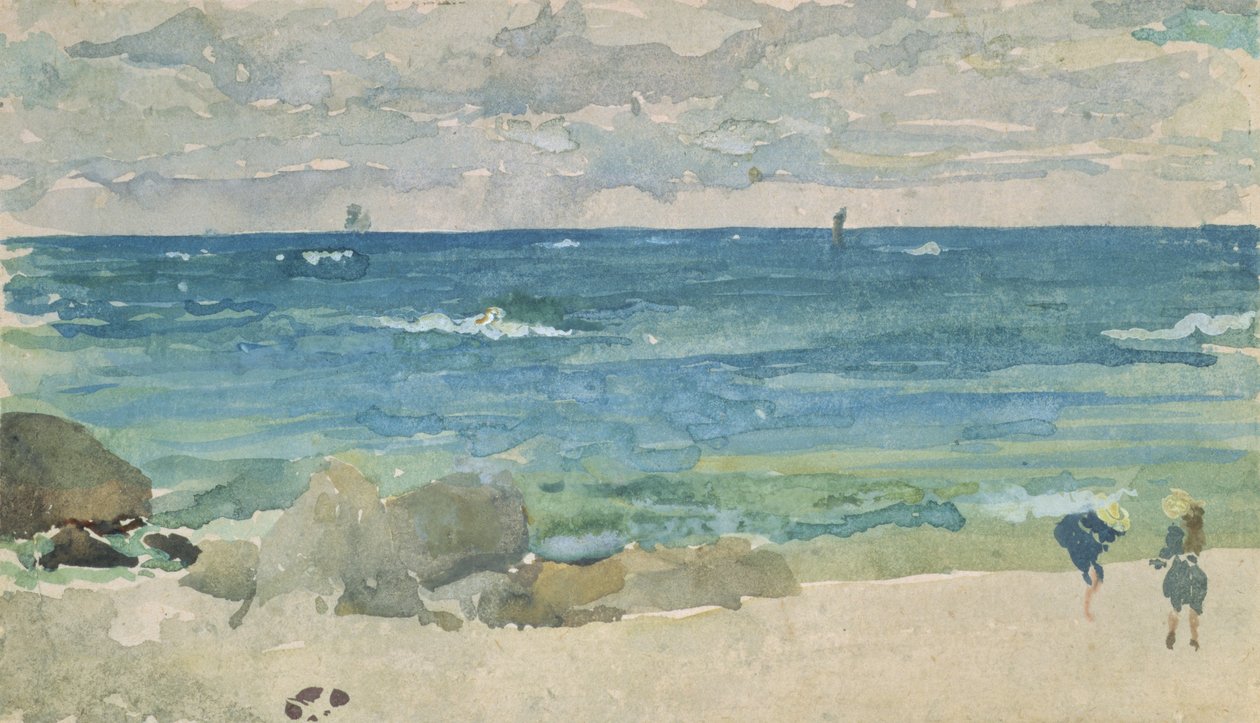 Strandscen med två figurer, 1885-90 av James Abbott McNeill Whistler