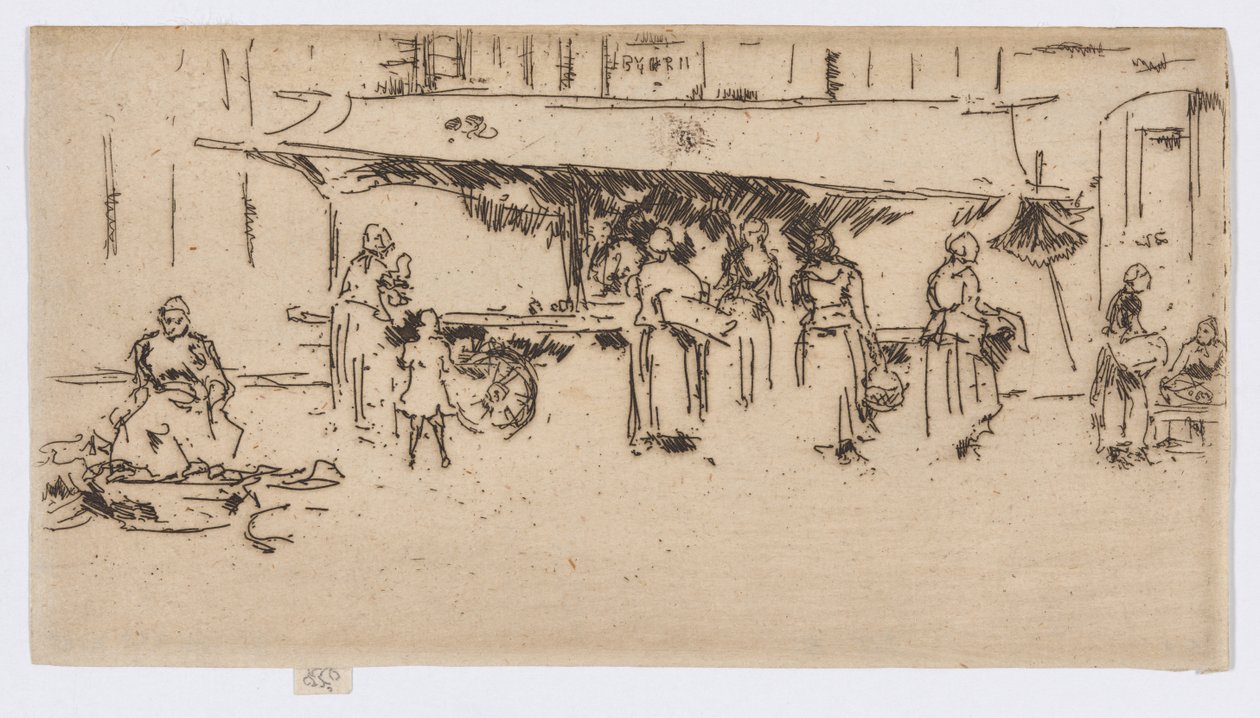 Bås, Marknadsplatsen, Loches av James Abbott McNeill Whistler