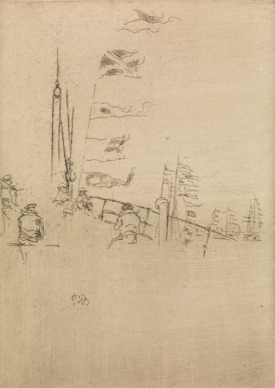 Bunting, från en uppsättning av tolv etsningar med titeln The Naval Review, 1887 av James Abbott McNeill Whistler
