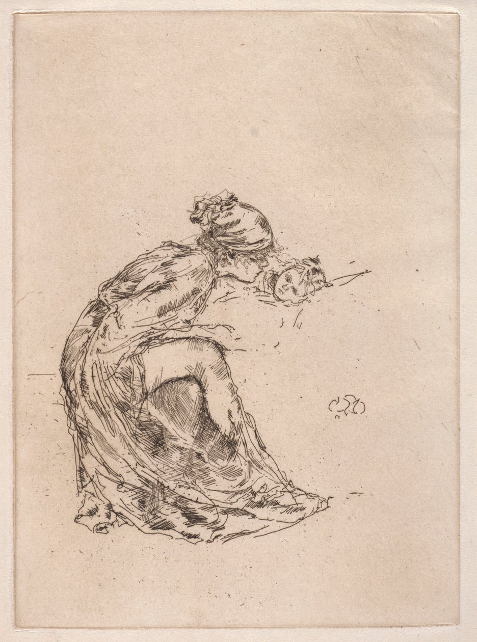 Cameo, nr 1 mor och barn, ca. 1890-1893. av James Abbott McNeill Whistler