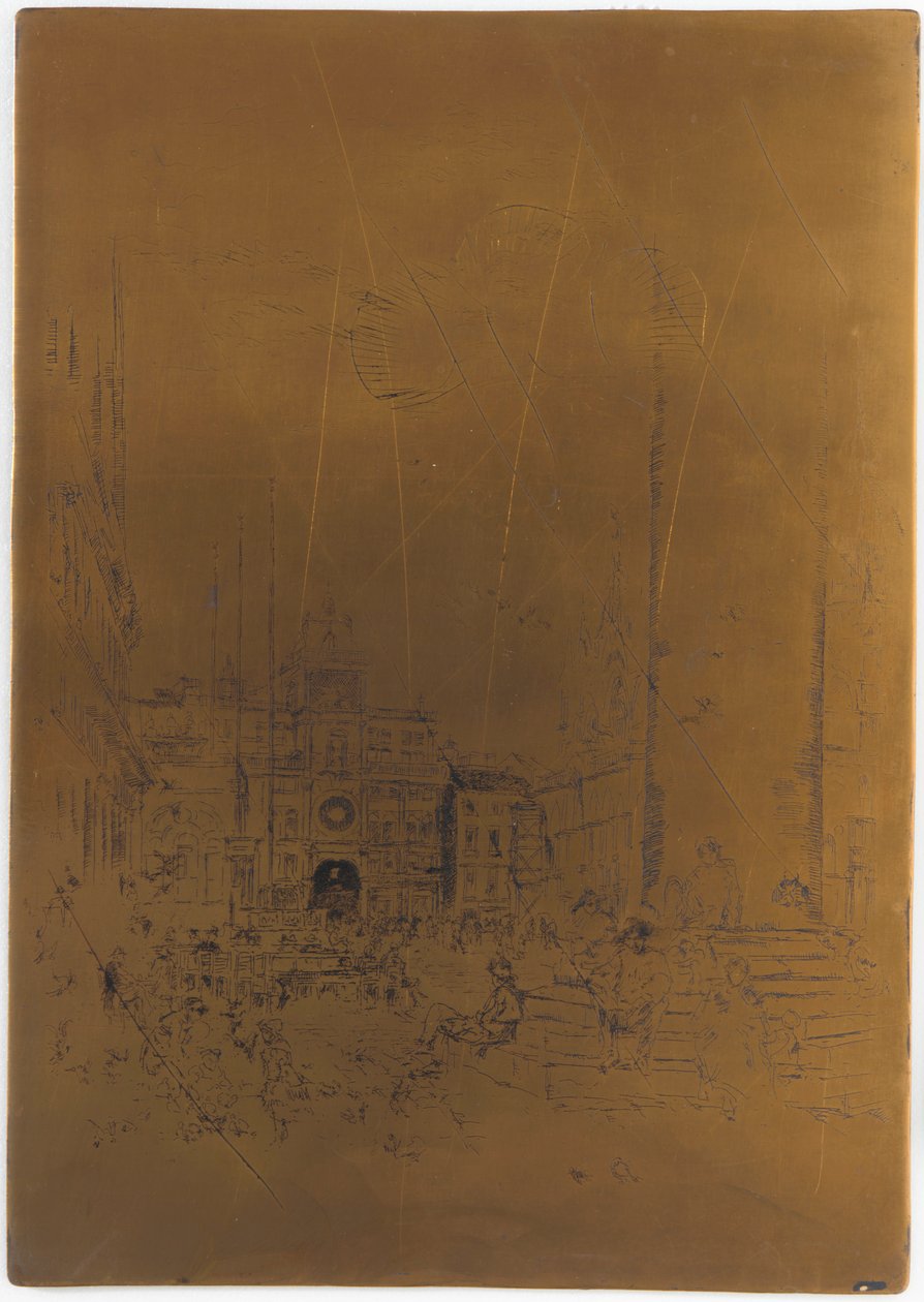 Annullerad tryckplåt för The Piazzetta, 1879-1880. av James Abbott McNeill Whistler