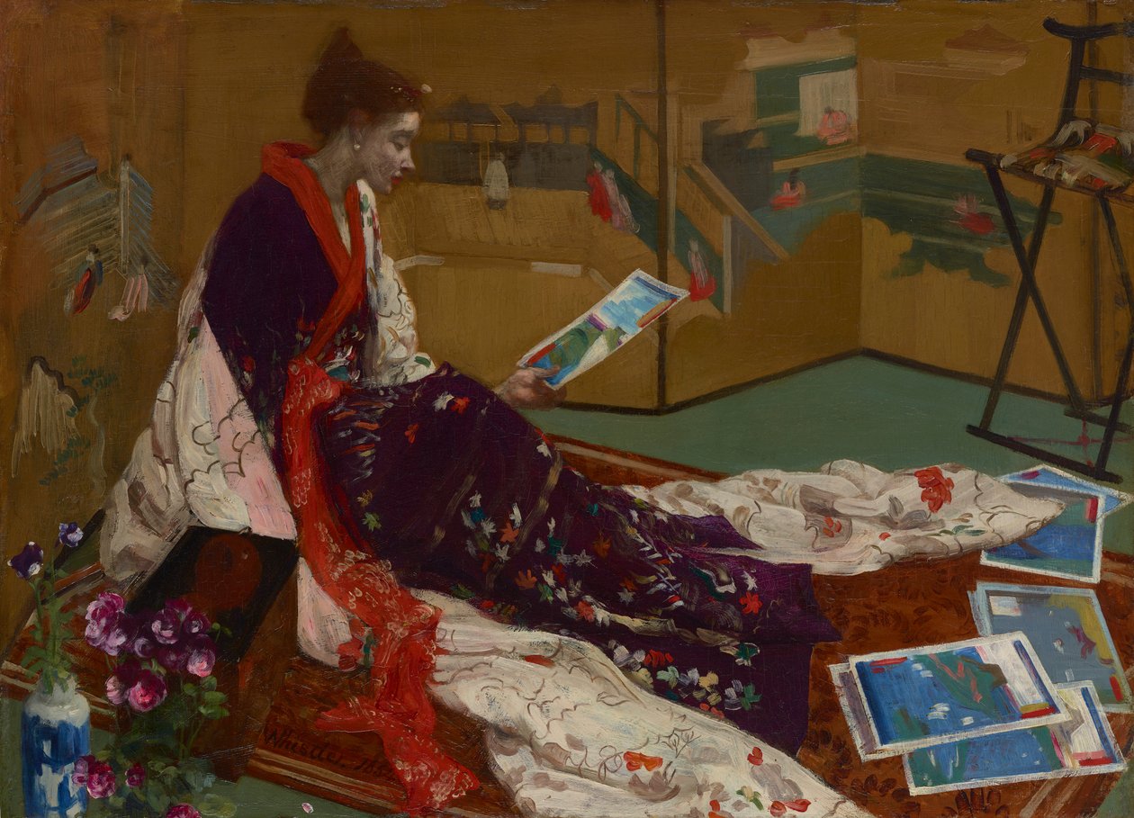 Caprice in Purple and Gold: The Golden Screen, 1864. av James Abbott McNeill Whistler