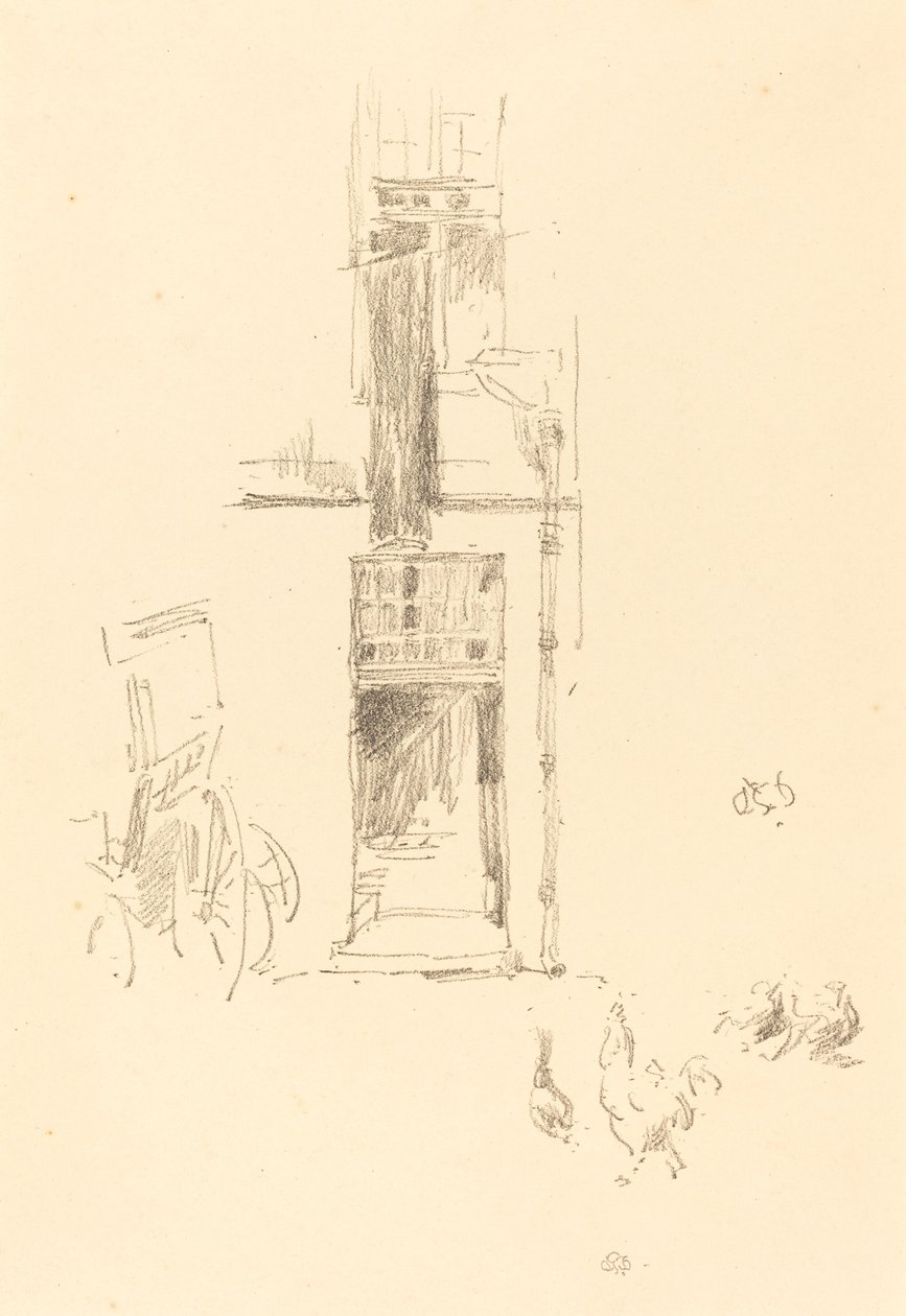 Tuppar och höns, Hôtel Colbert, 1891. av James Abbott McNeill Whistler