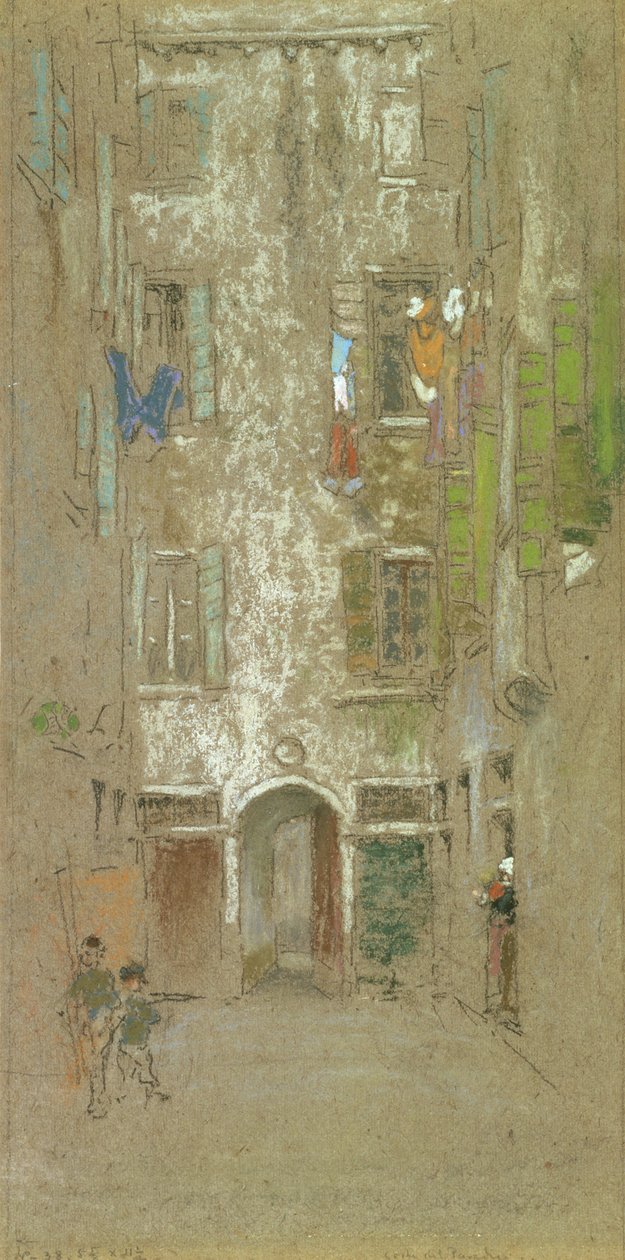 Corte del Paradiso, 1880 (krita och pastell på grått papper) av James Abbott McNeill Whistler
