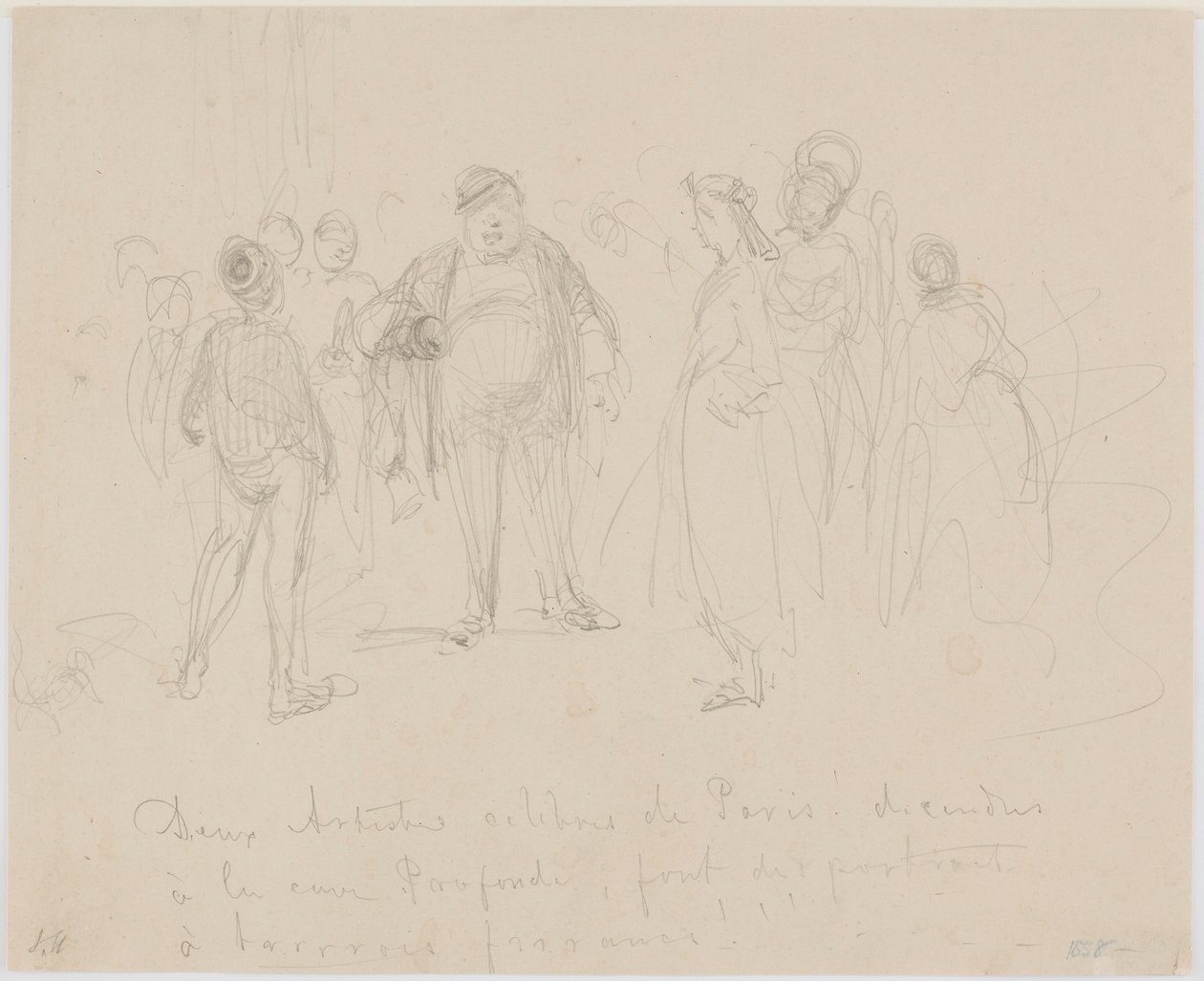 Två kända konstnärer från Paris, 1858. av James Abbott McNeill Whistler