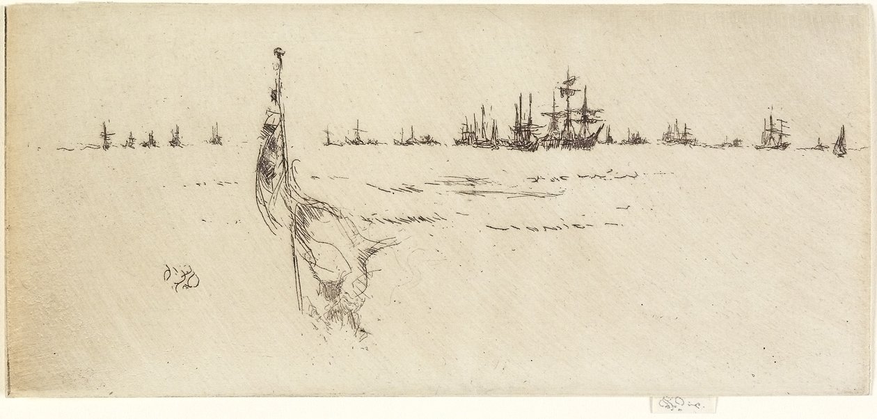 Doppa flaggan, 1887 av James Abbott McNeill Whistler