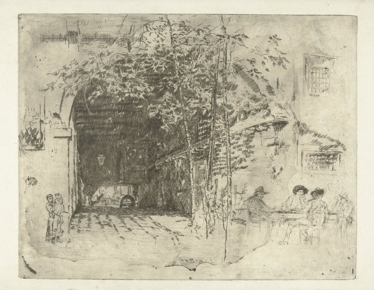 Passage under ett hus i Venedig Tragettot Venedig: Twelve Etchings (serietitel) av James Abbott McNeill Whistler