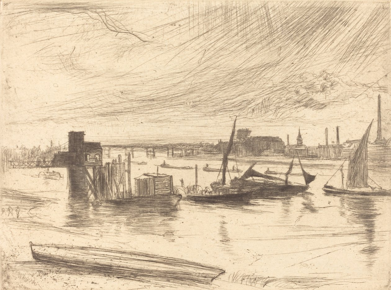 Tidig morgon, Battersea, 1861. av James Abbott McNeill Whistler
