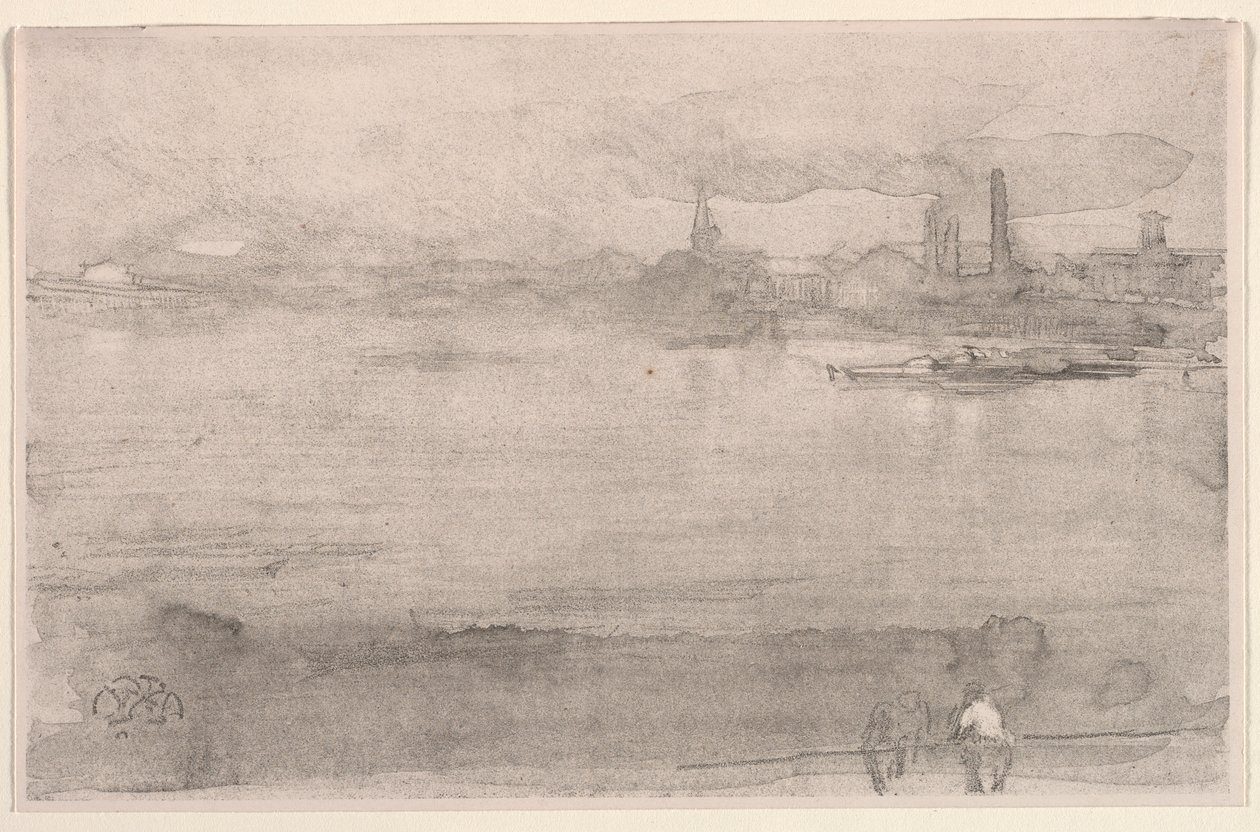 Tidig morgon: Themsen vid Battersea, London, 1878. av James Abbott McNeill Whistler