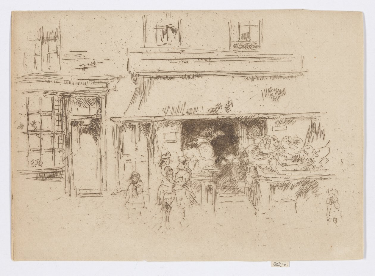 Exeter Street, ca 1886-88 (etsning; bläck på papper) av James Abbott McNeill Whistler