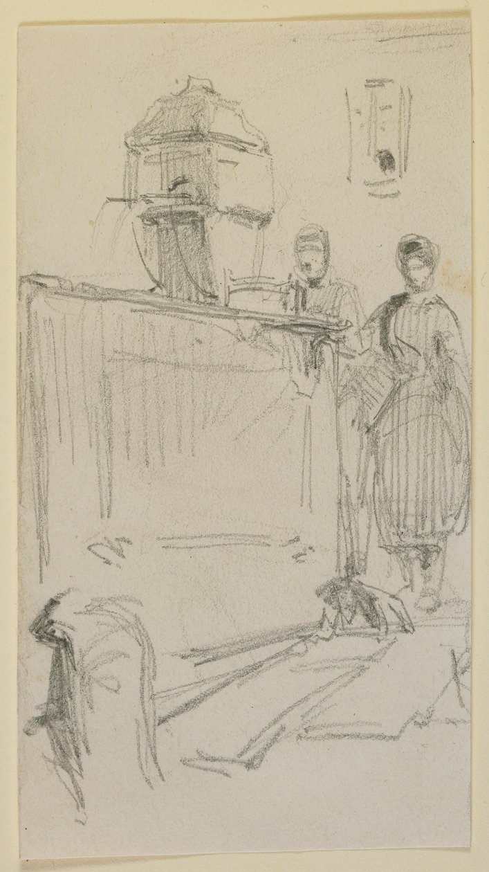 Figurer vid en fontän, 1858. av James Abbott McNeill Whistler