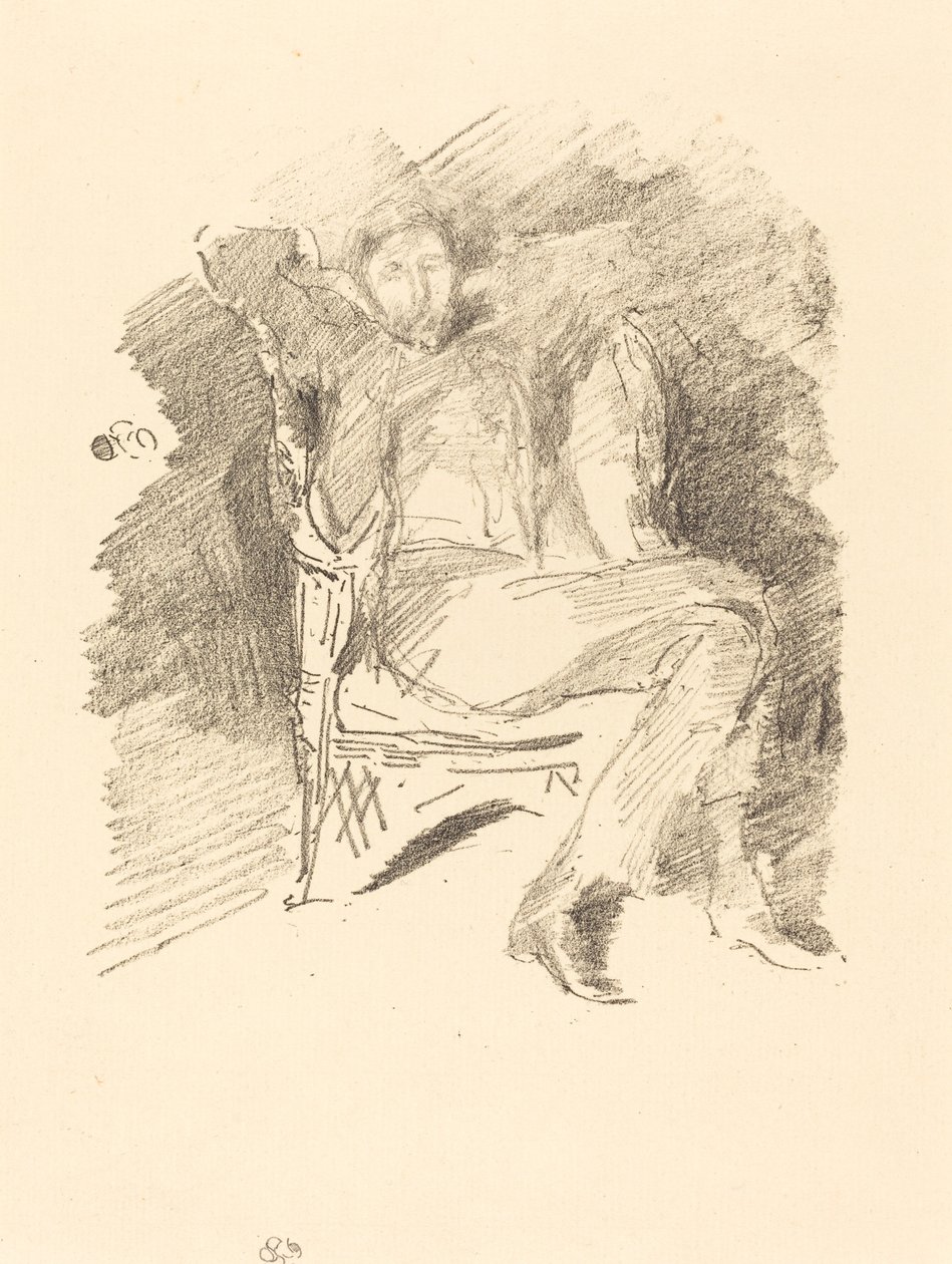 Firelight: Joseph Pennell, nr 1, 1896. av James Abbott McNeill Whistler