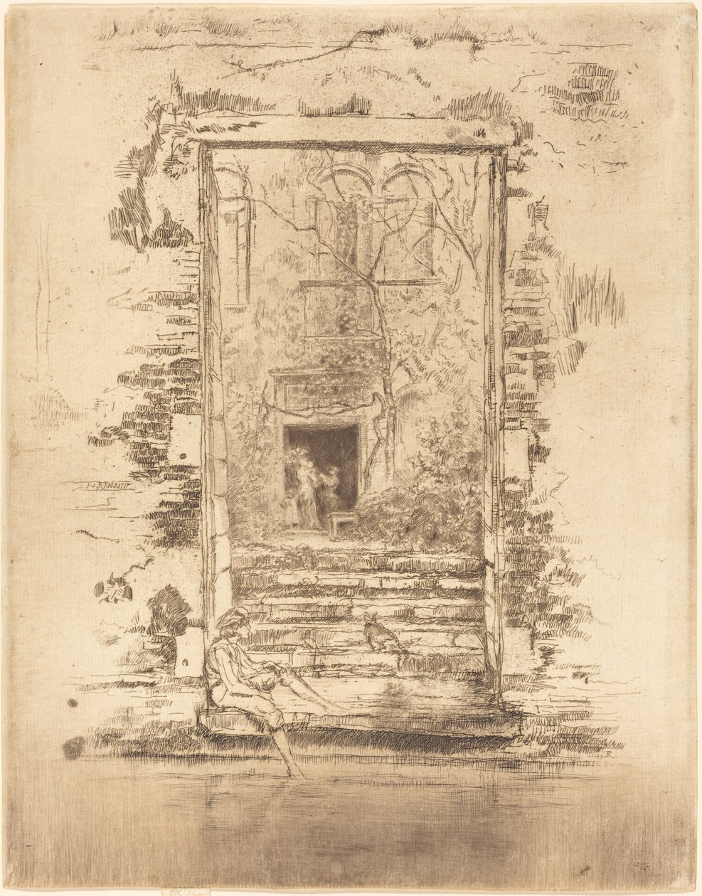 Trädgård, 1880. av James Abbott McNeill Whistler