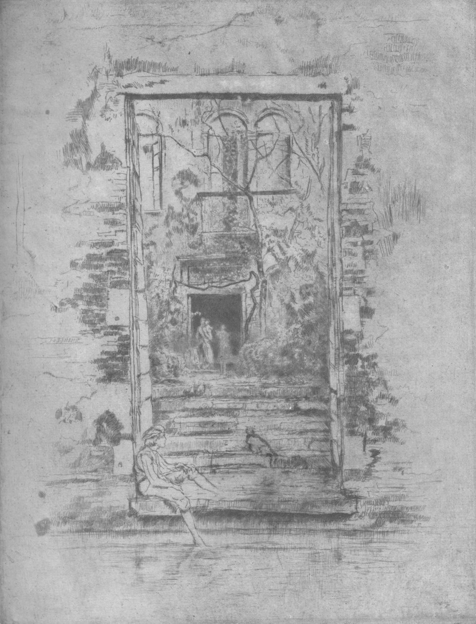 Trädgård, 1880, 1904 av James Abbott McNeill Whistler