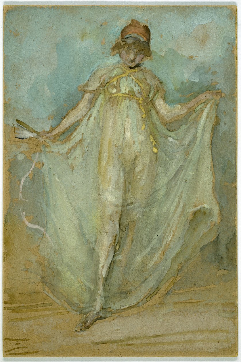 Grönt och blått: Dansaren, ca 1893 av James Abbott McNeill Whistler