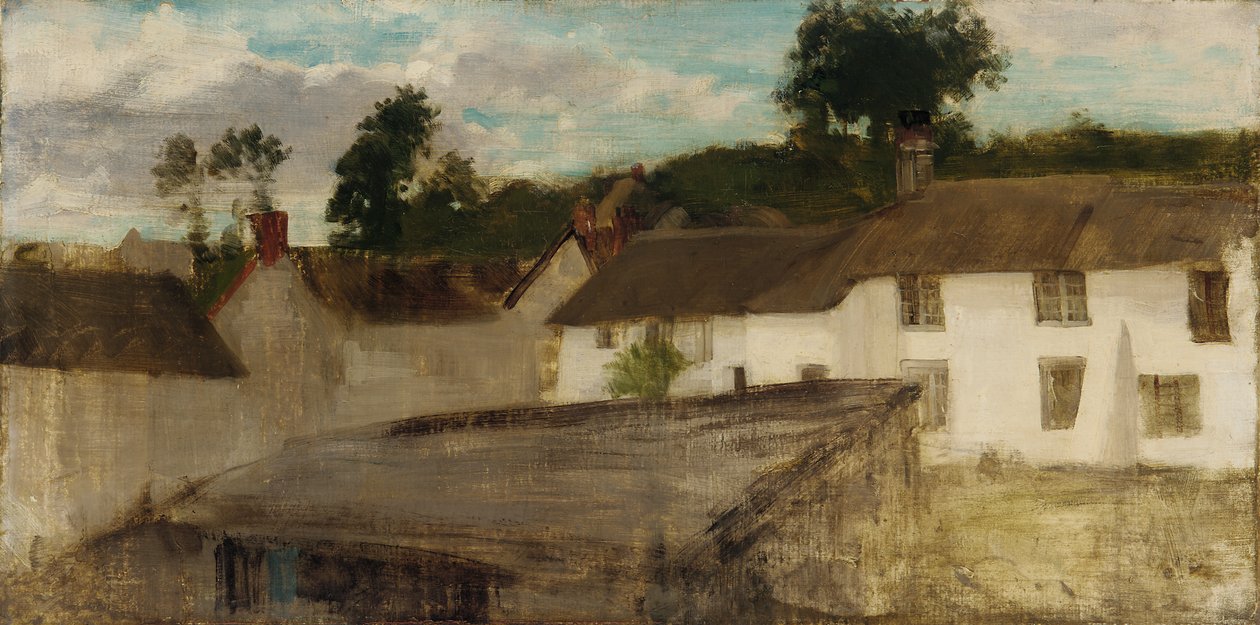 Grönt och silver: The Devonshire Cottages, 1883 eller 1884. av James Abbott McNeill Whistler