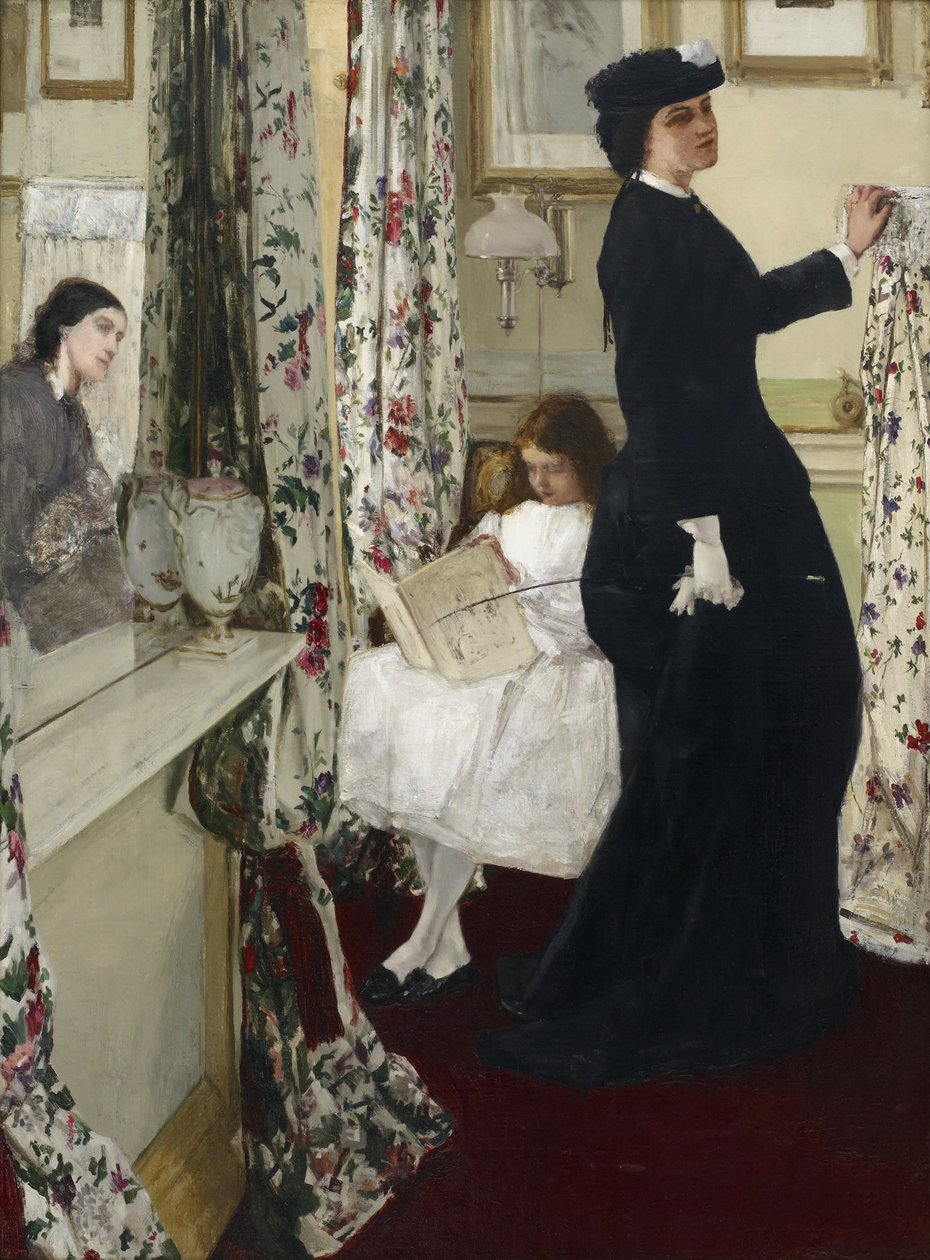 "Harmony in Green and Rose: The Music Room" Målning av James Abbott McNeill Whistler (1834-1903) 1860 Freer Gallery of Art, Washington USA av James Abbott McNeill Whistler